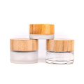 Custom 7ml 20ml 40ml 65ml 125ml cosmetic jar with real bamboo wooden lid